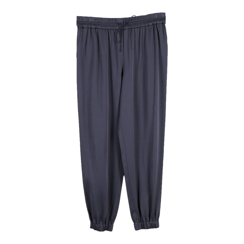 Jason Wu Drawstring Pants In Navy Blue Silk